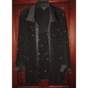 R&M Richards 18 Slinky Stretch Twinset Blouse Top Tank Sparkle Satin 3/4 Sleeve